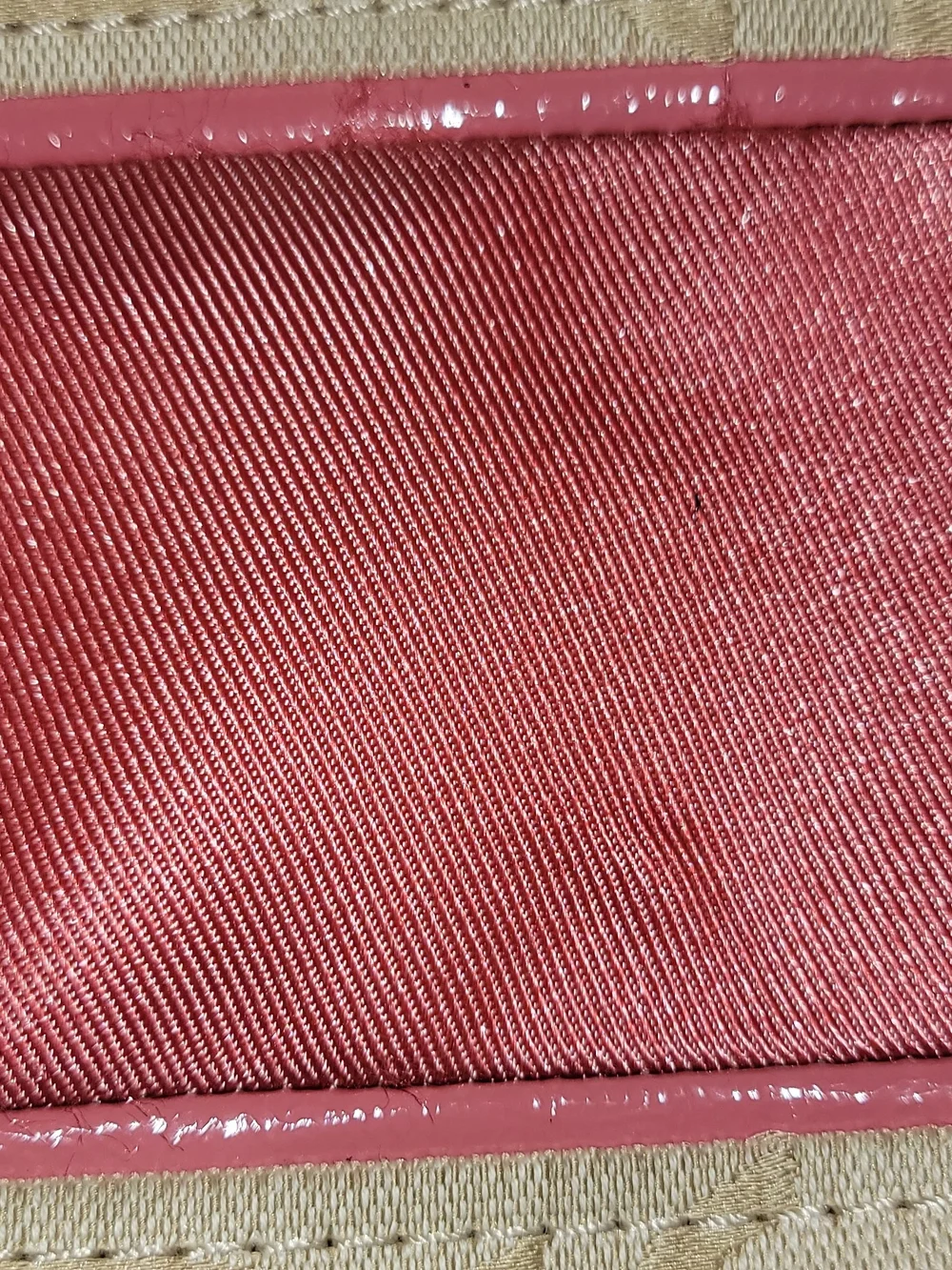Coach Beige Signature Canvas Tote with Pink Trim, Outside Of Bag ,Badly Stained